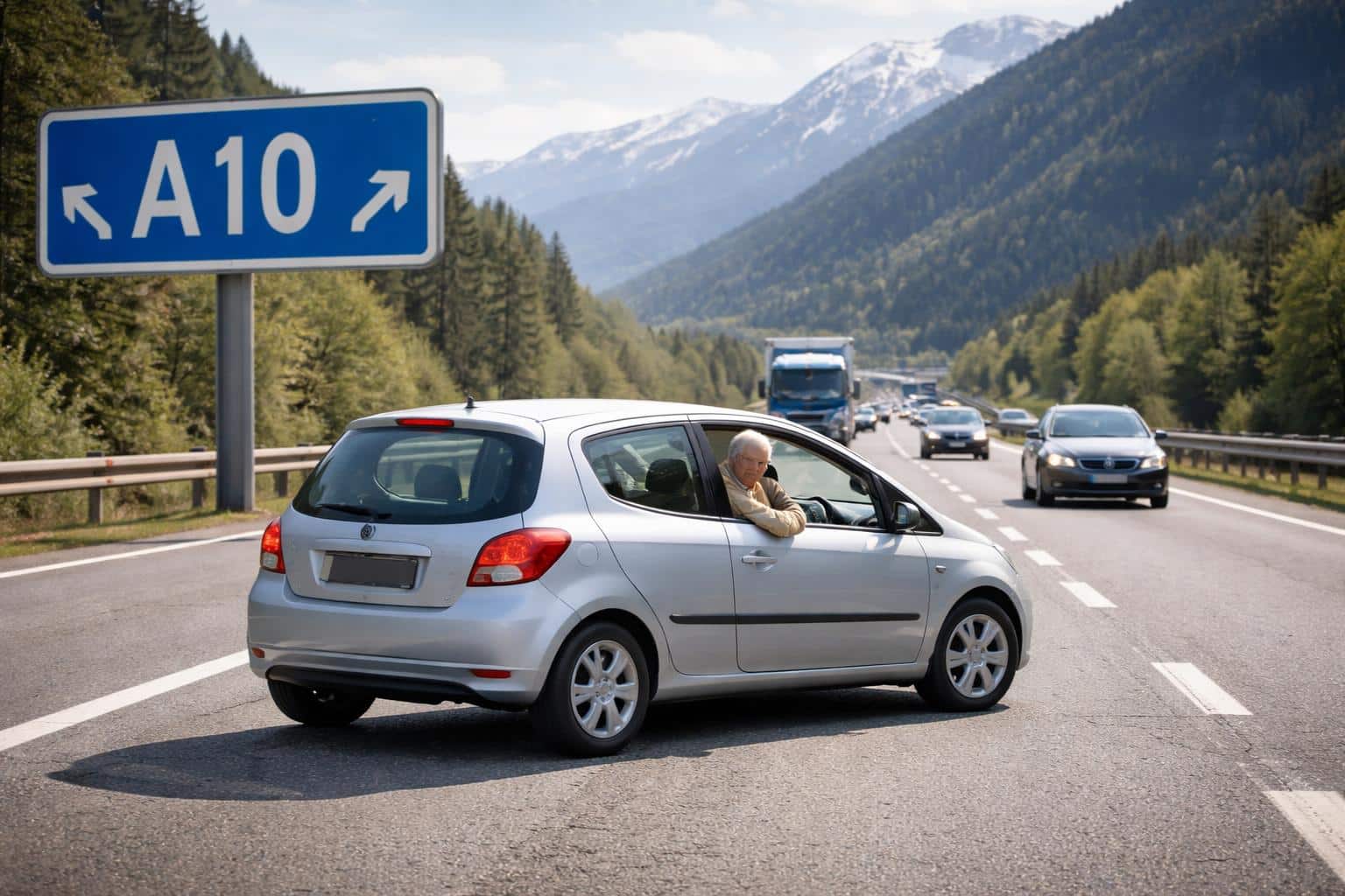 96-jähriger Geisterfahrer wendete auf der A10 Tauernautobahn