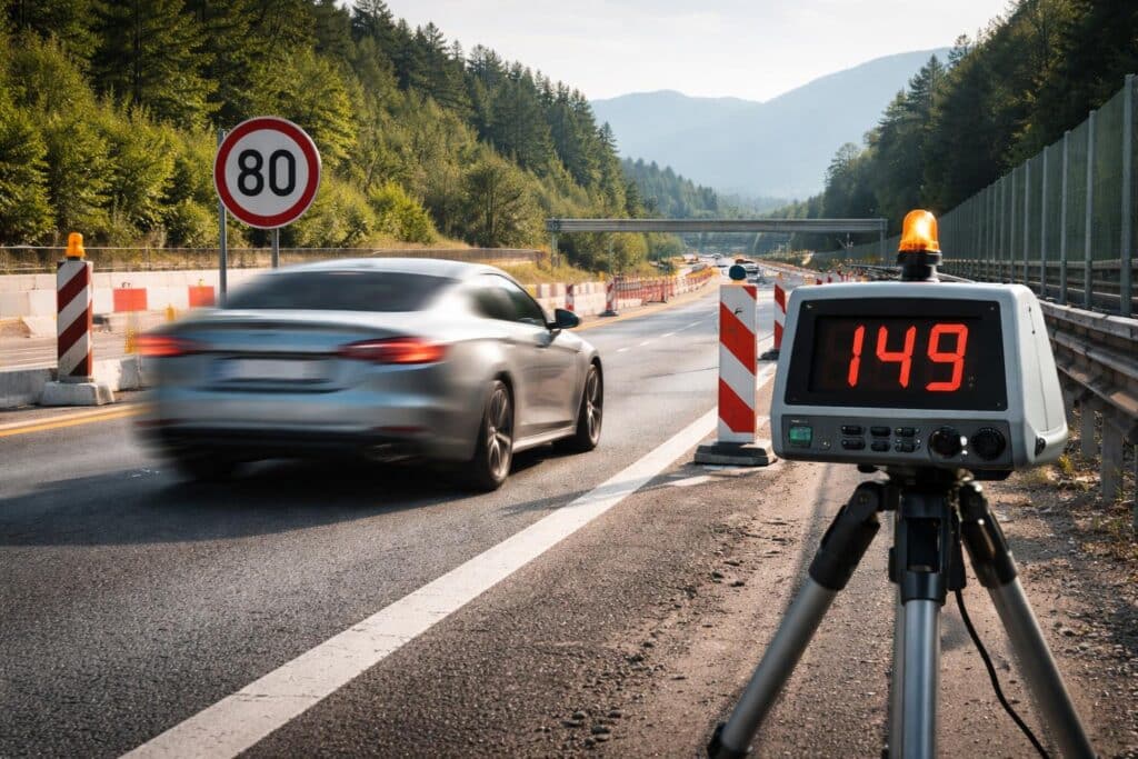 Bei Baustelle: Raserin fuhr auf Südautobahn fast 70 km/h zu schnell