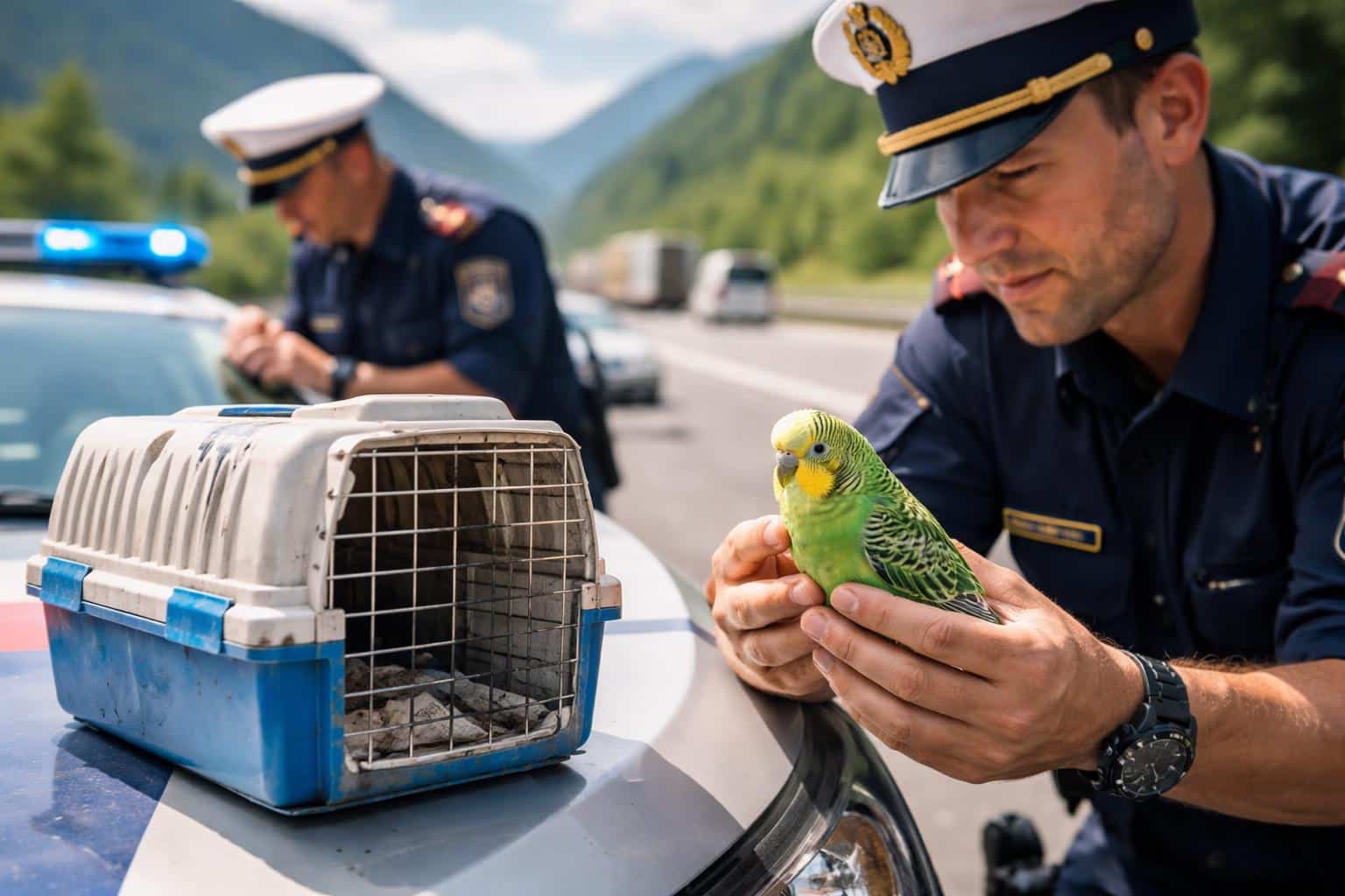Kärnten: Autobahnpolizei befreit Wellensittich: In Box gepfercht