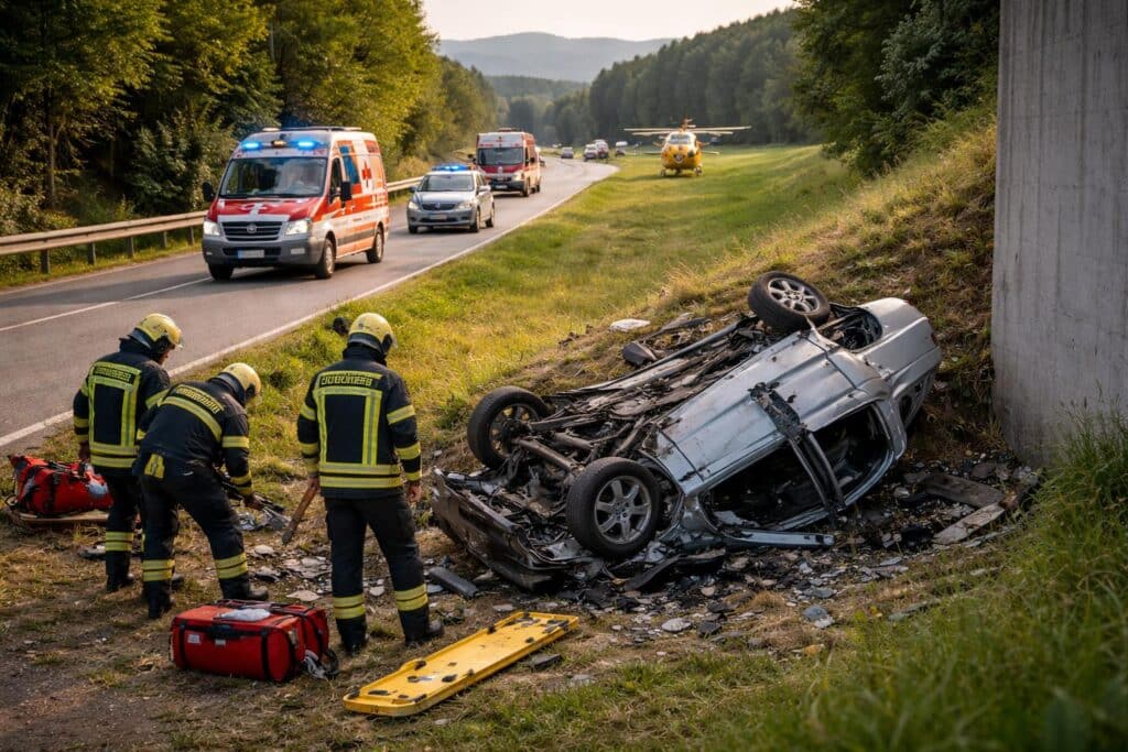 Verkehrsunfall mit Eigenverletzung im Bezirk Wolfsberg