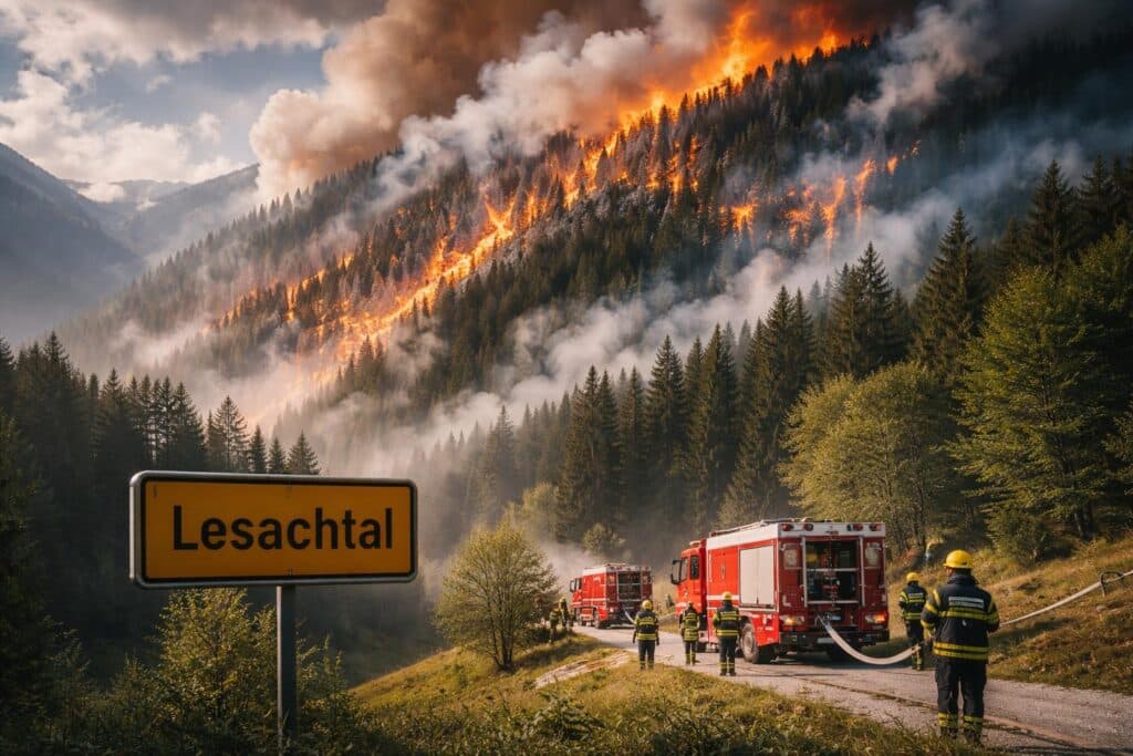 Waldbrand im Lesachtal hat sich noch weiter ausgebreitet