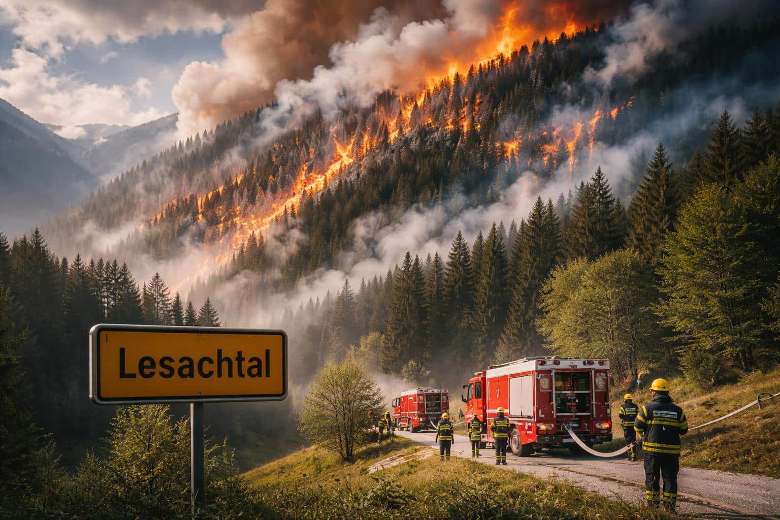 Waldbrand im Lesachtal hat sich noch weiter ausgebreitet