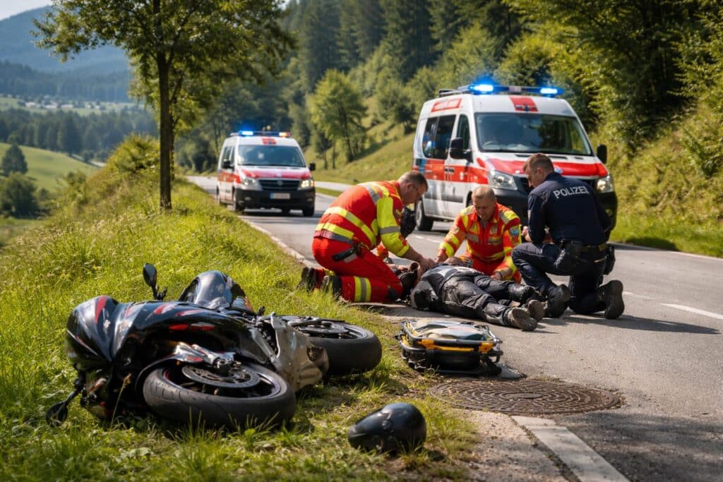 Verkehrsunfall mit Eigenverletzung