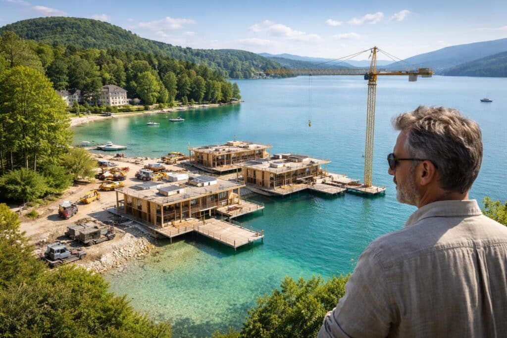 Prominenter Erbe als Bauherr: In dieser Wörthersee-Bucht werden Badehäuser errichtet
