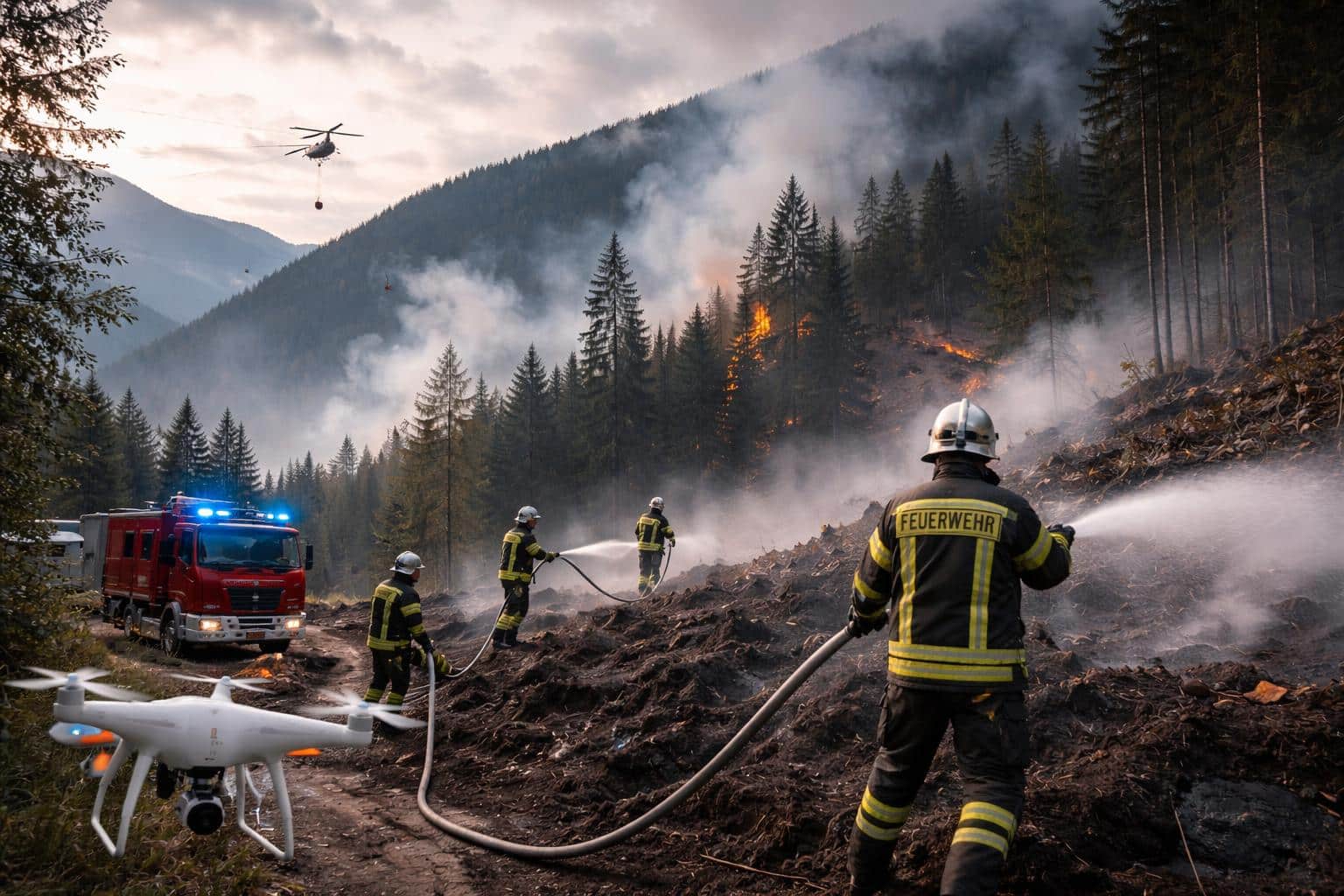 Waldbrand teilweise wieder aufgeflackert