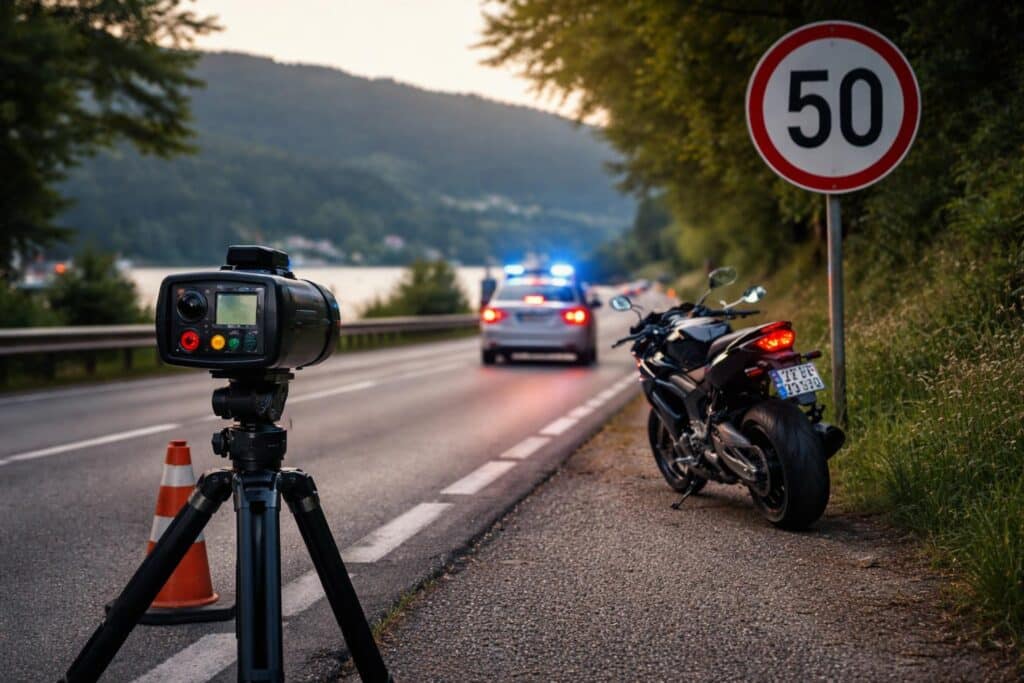 Motorrad raste mit 127 km/h durch 50er-Zone