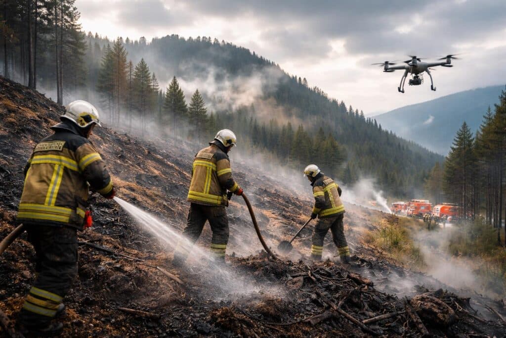 Hoffen auf Regen im Waldbrandgebiet