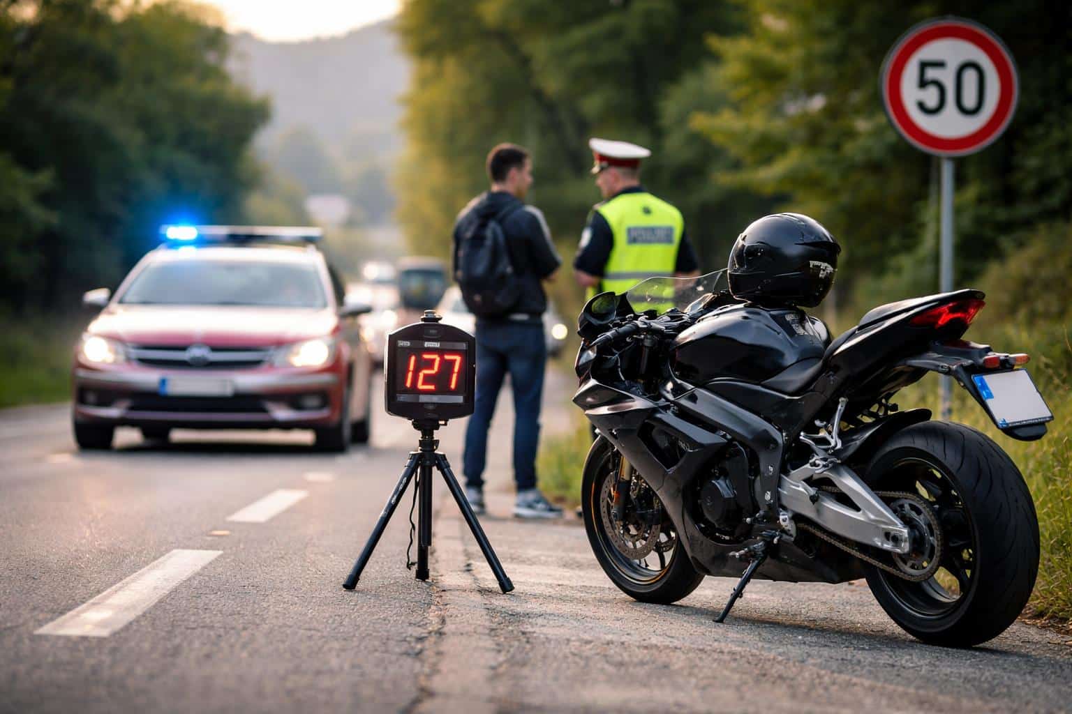 Motorrad mit 127 km/h in 50er-Zone gestoppt