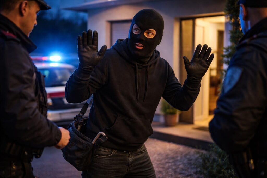 Ausrede: Einbrecher mit Sturmhaube und Handschuhe „war nur zufällig da“