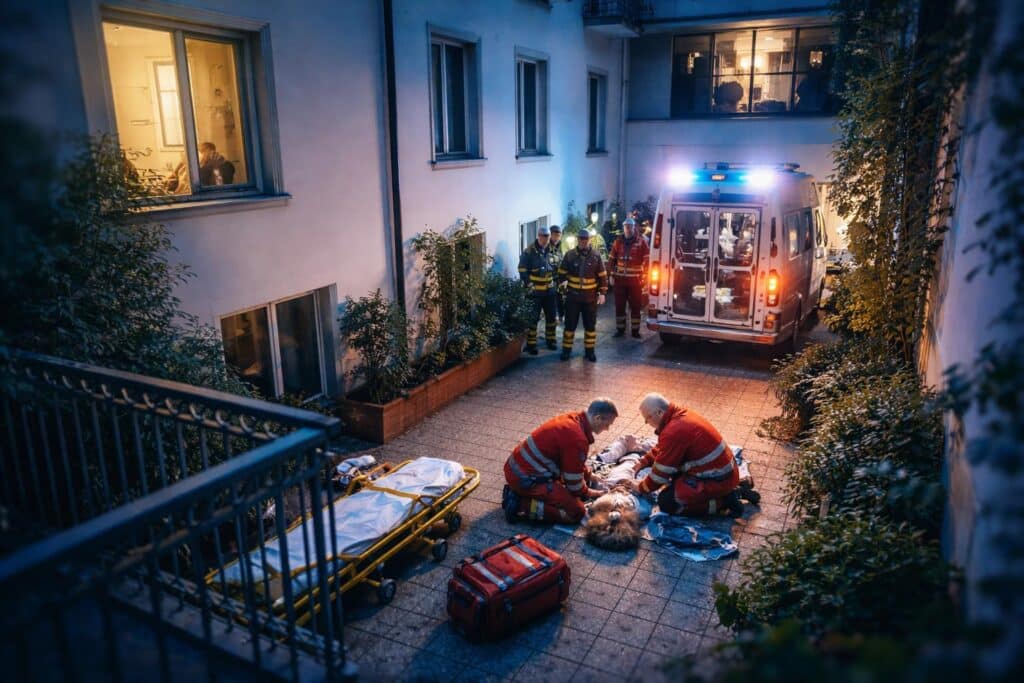 74-Jährige stürzt in Wolfsberg sechs Meter in Innenhof