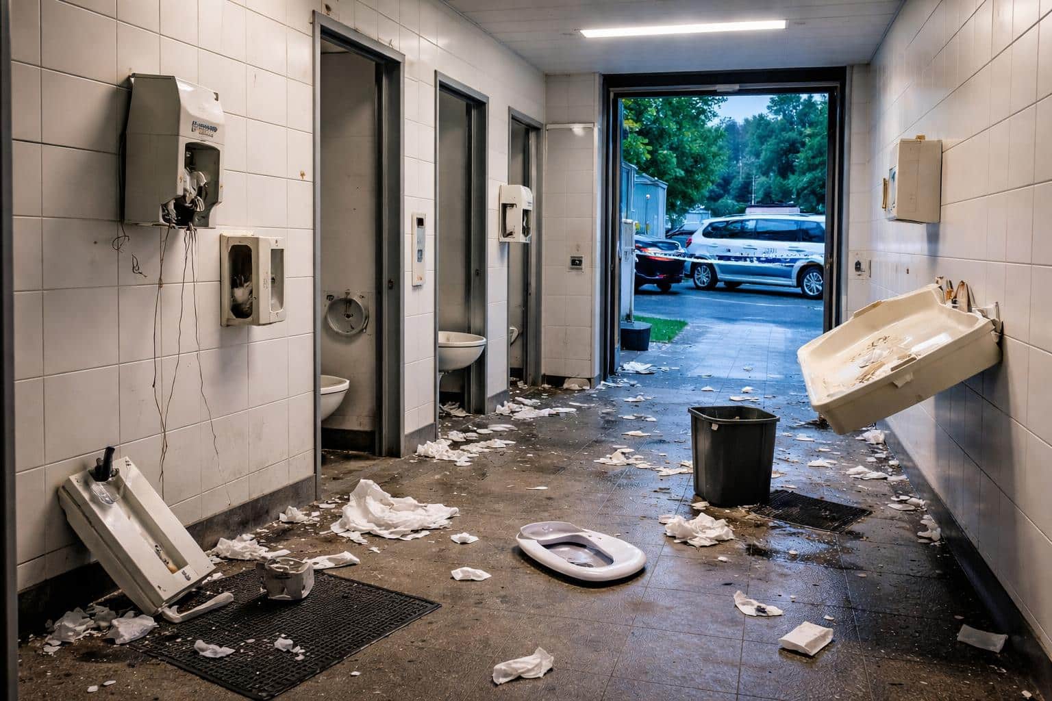 Unbekannte verwüsten öffentliche WC-Anlage in Schiefling