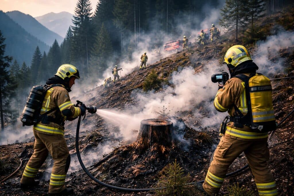 Feuerwehrleute kämpfen gegen Tausende Glutnester im Lesachtal