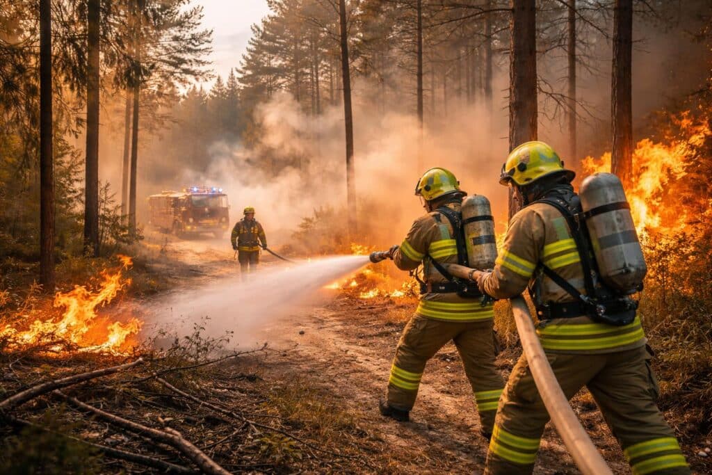 Wie bekämpfen Feuerwehrleute überhaupt einen Waldbrand?