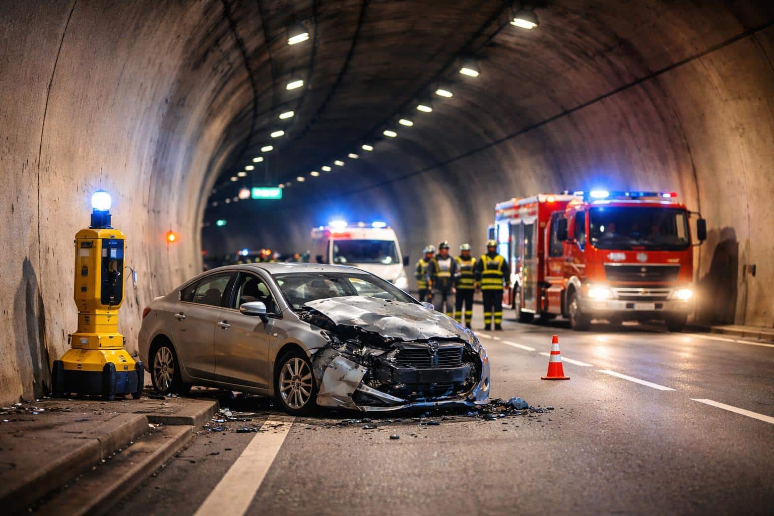 A10: Zwei Verletzte bei Unfall im Oswaldibergtunnel