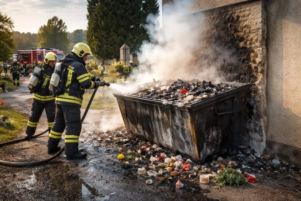 Müllcontainerbrand in Maria Saal