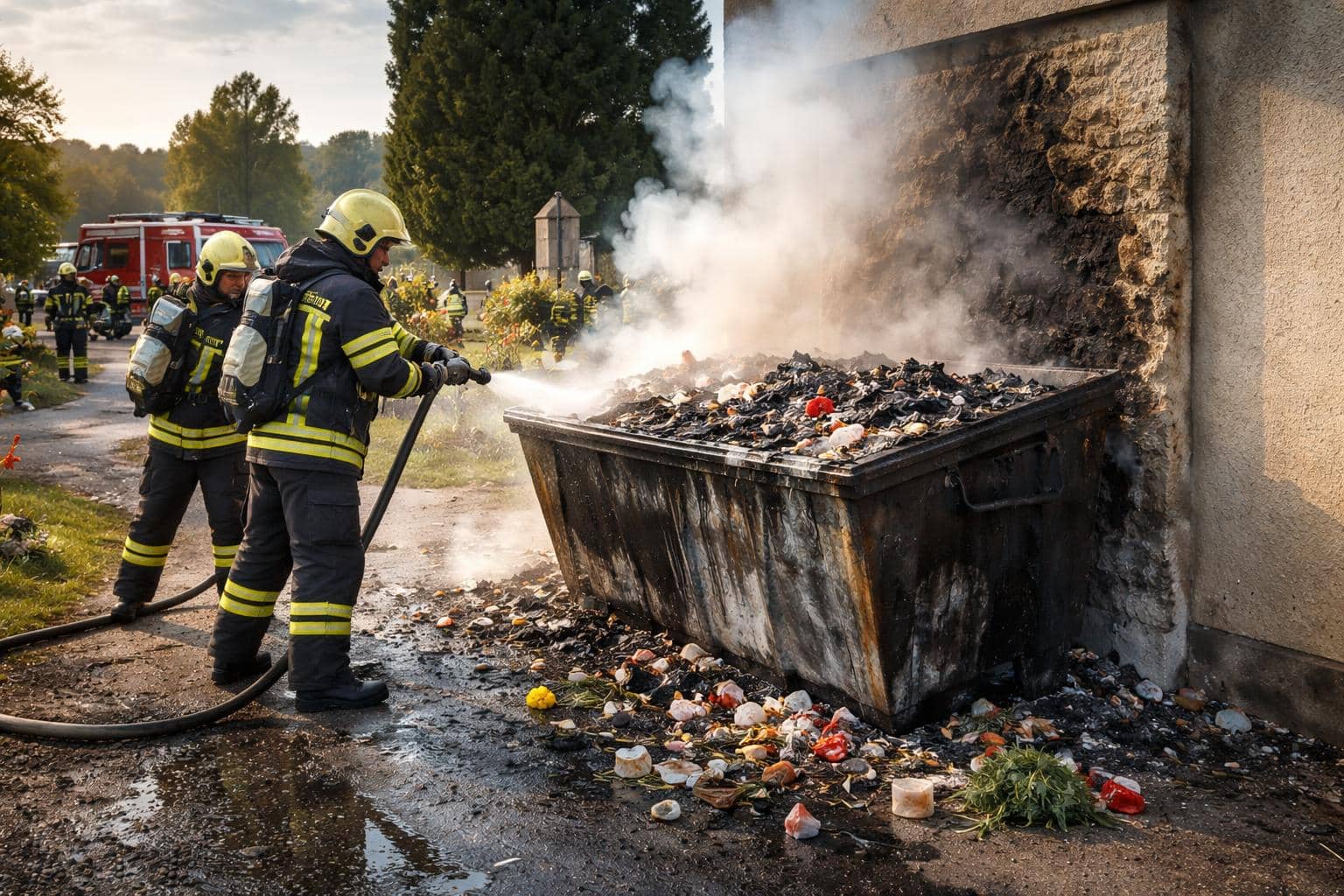 Müllcontainerbrand in Maria Saal