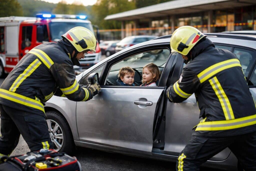 Kleinkinder aus versperrtem Auto gerettet