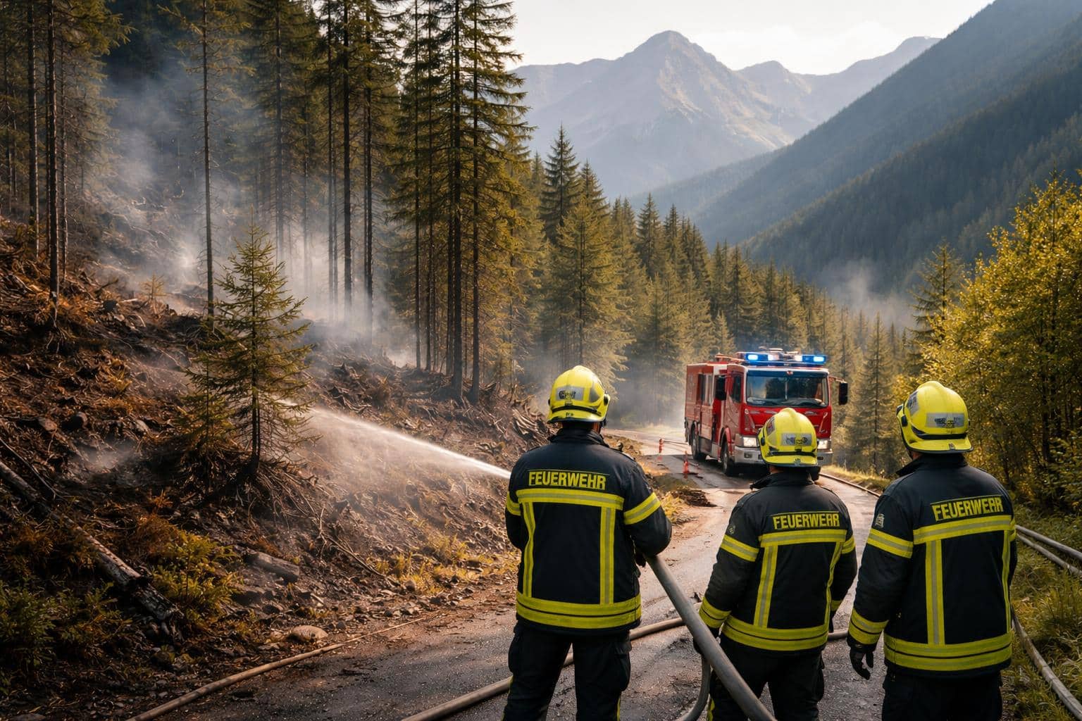 Waldbrand: Feuerwehr-Großeinsatz im Kärntner Lesachtal beendet