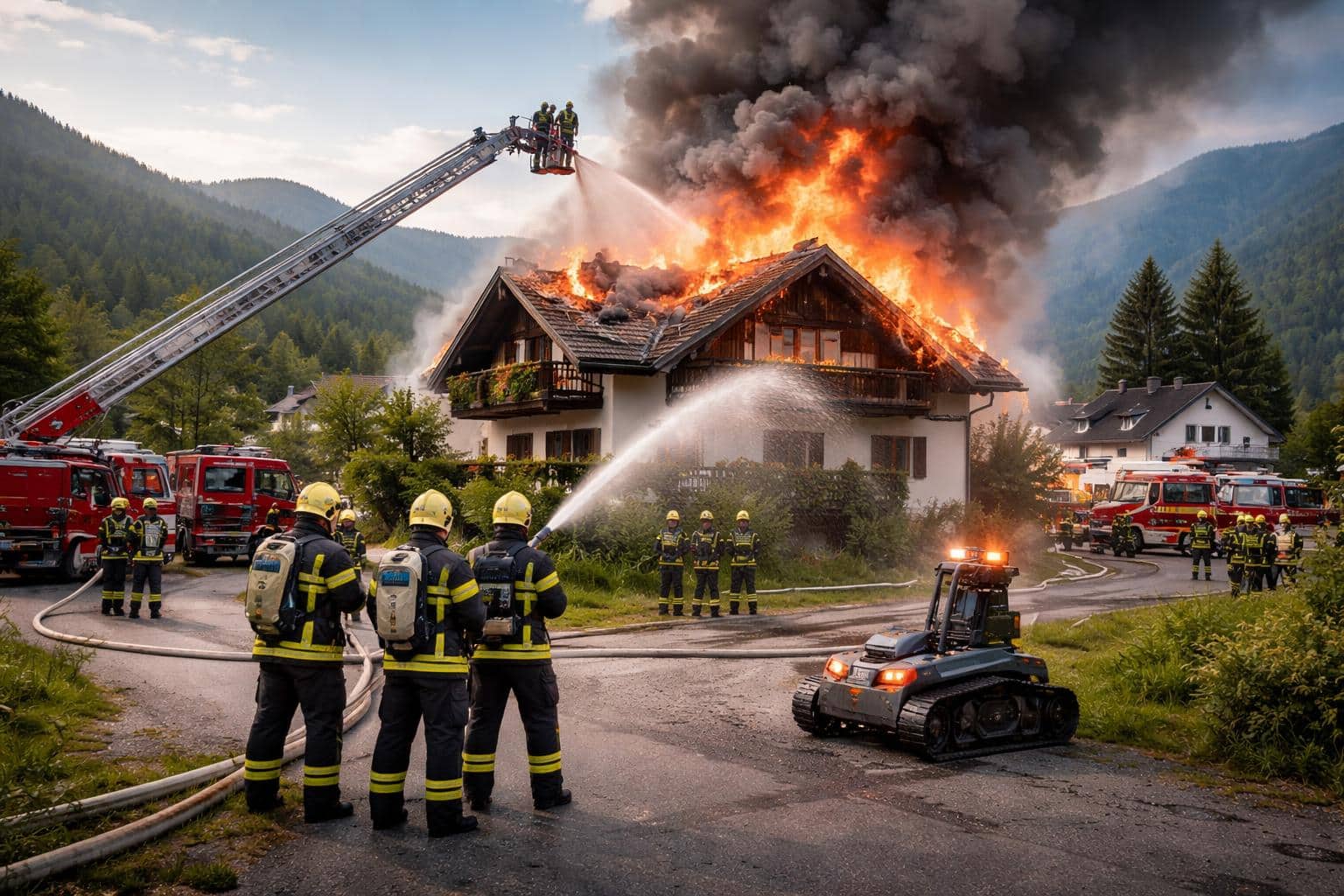 Mehrere Feuerwehren bekämpften Dachstuhlbrand in Kärnten