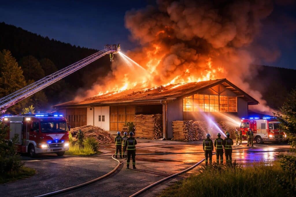 Brand in einem Holzverarbeitungsbetrieb in Rinkenberg