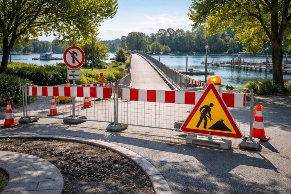Fußgängerübergang wird gesperrt