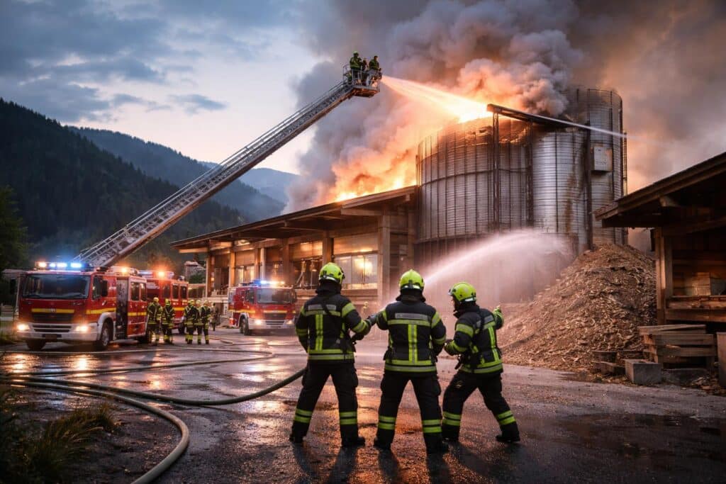 Brand bei Zimmereibetrieb im Bezirk Völkermarkt