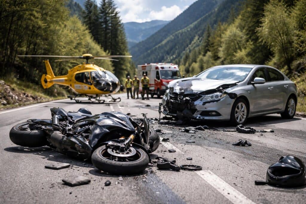 Kollision zwischen Pkw und Motorrad