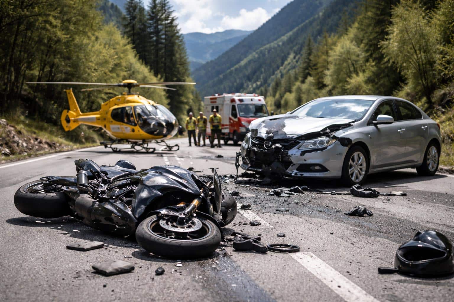 Kollision zwischen Pkw und Motorrad
