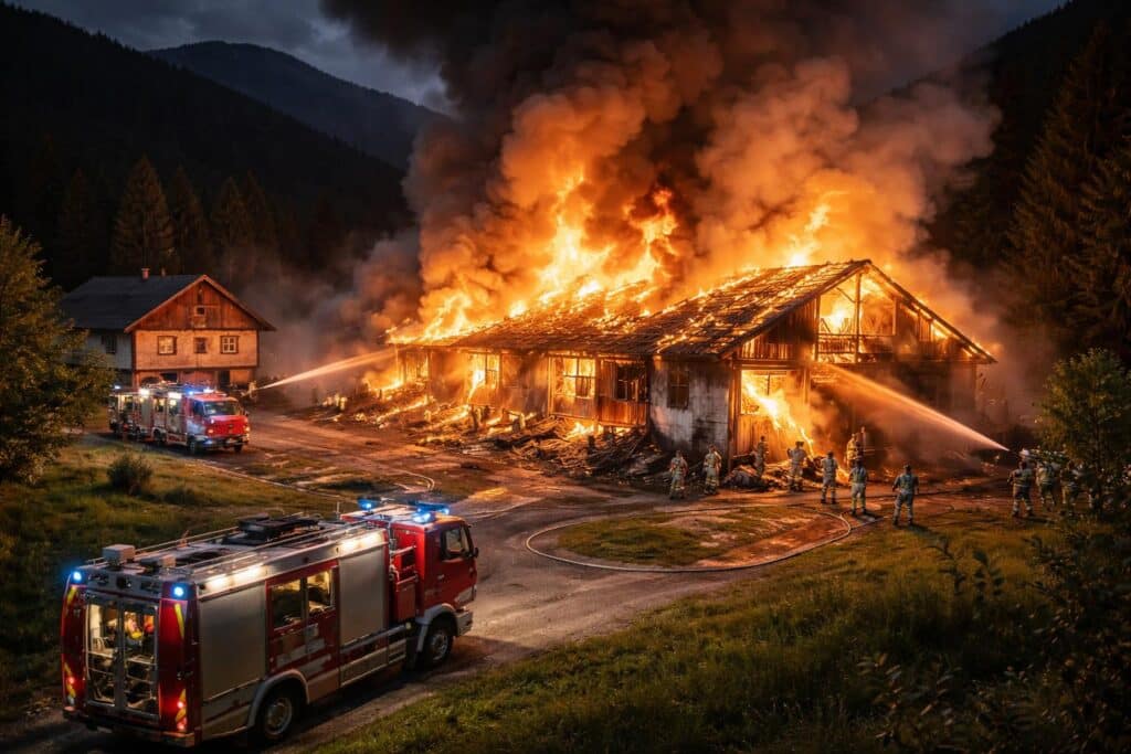 Brand eines Wirtschaftsgebäudes