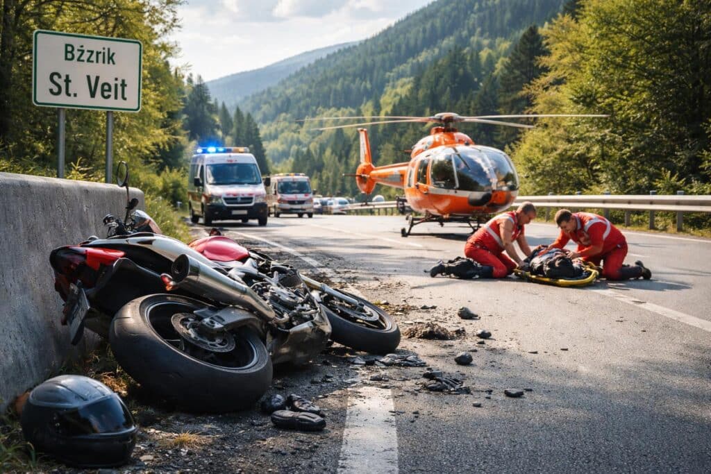 Verkehrsunfall mit Eigenverletzung im Bezirk St. Veit