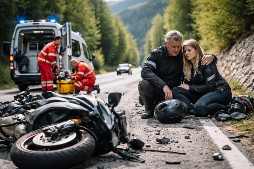 Vater und Tochter bei Motorradunfall verletzt
