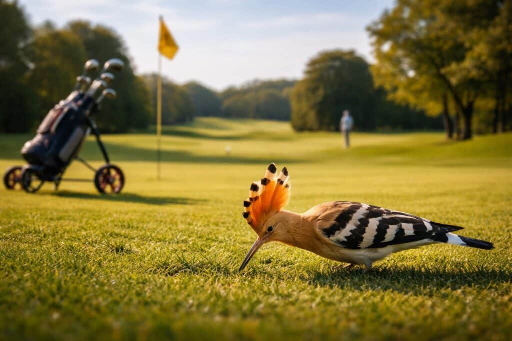 Warum der Wiedehopf auch auf dem Golfplatz auf Nahrungssuche ist