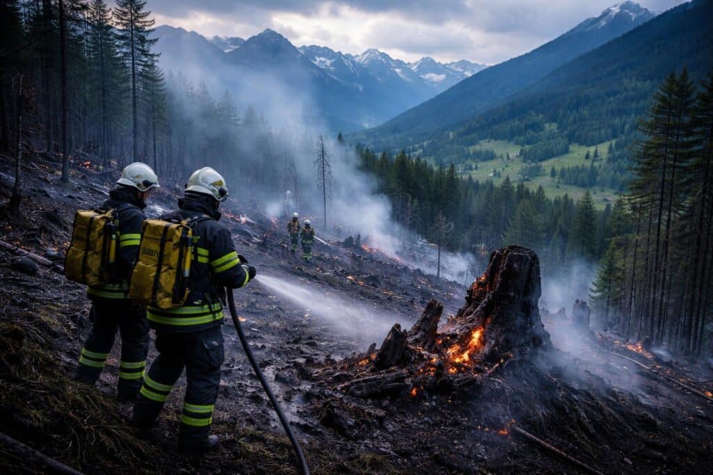 Nach wie vor Glutnester nach Waldbrand
