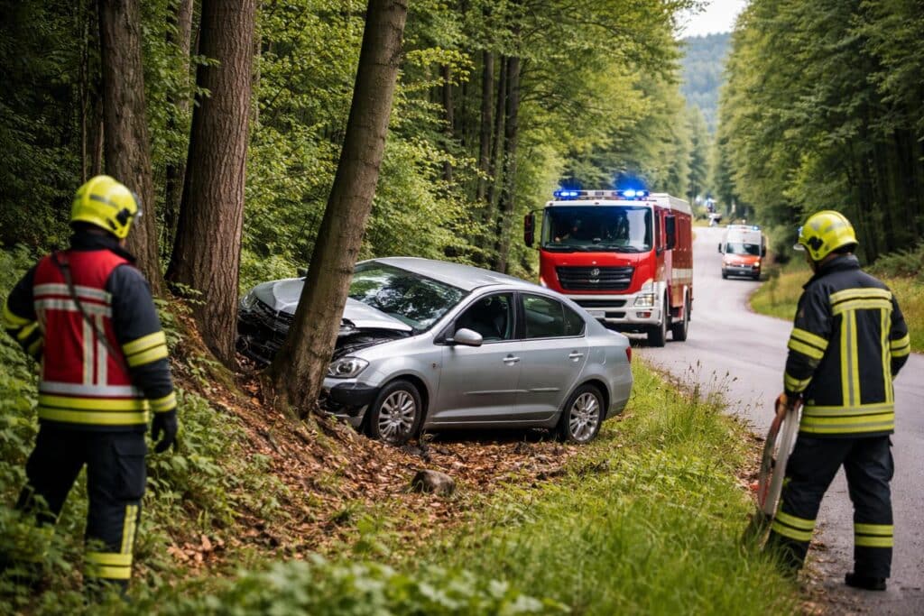 In Kärnten: Frau starb während Autofahrt: Erst Bäume stoppten den Pkw