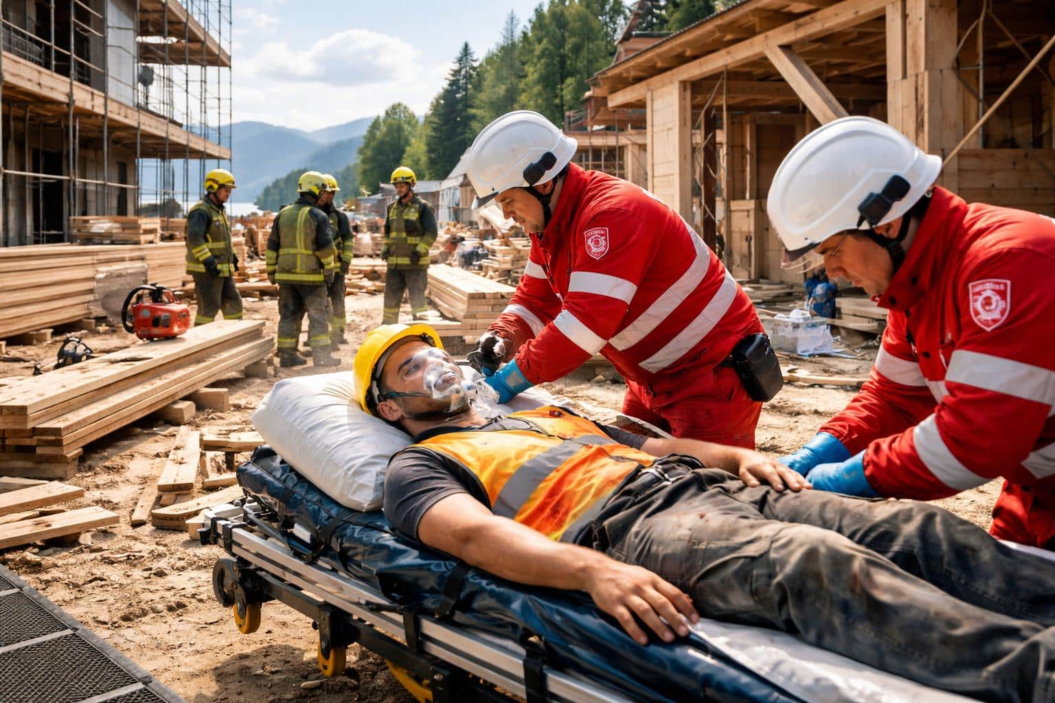 Arbeiter auf Baustelle in Maria Wörth schwer verletzt