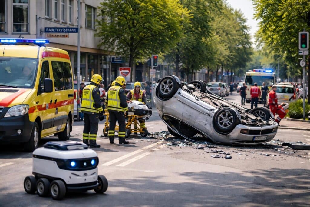 Schwerer Verkehrsunfall: Auto überschlägt sich auf Radetzkystraße