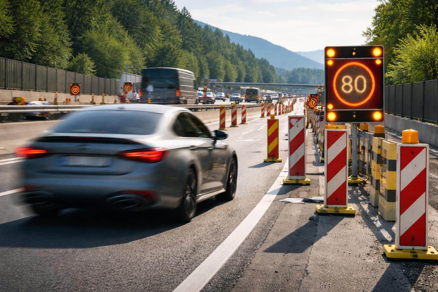 66 km/h zu schnell: Kärntner raste durch Baustelle auf Südautobahn
