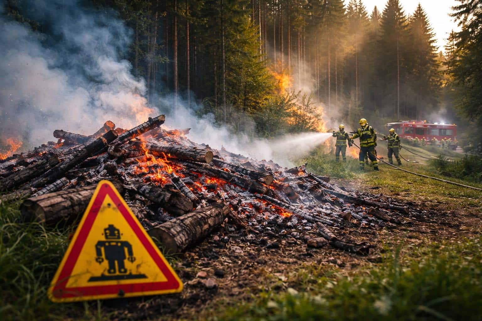 Osterfeuer flammte nach einem Monat wieder auf und verursachte Waldbrand