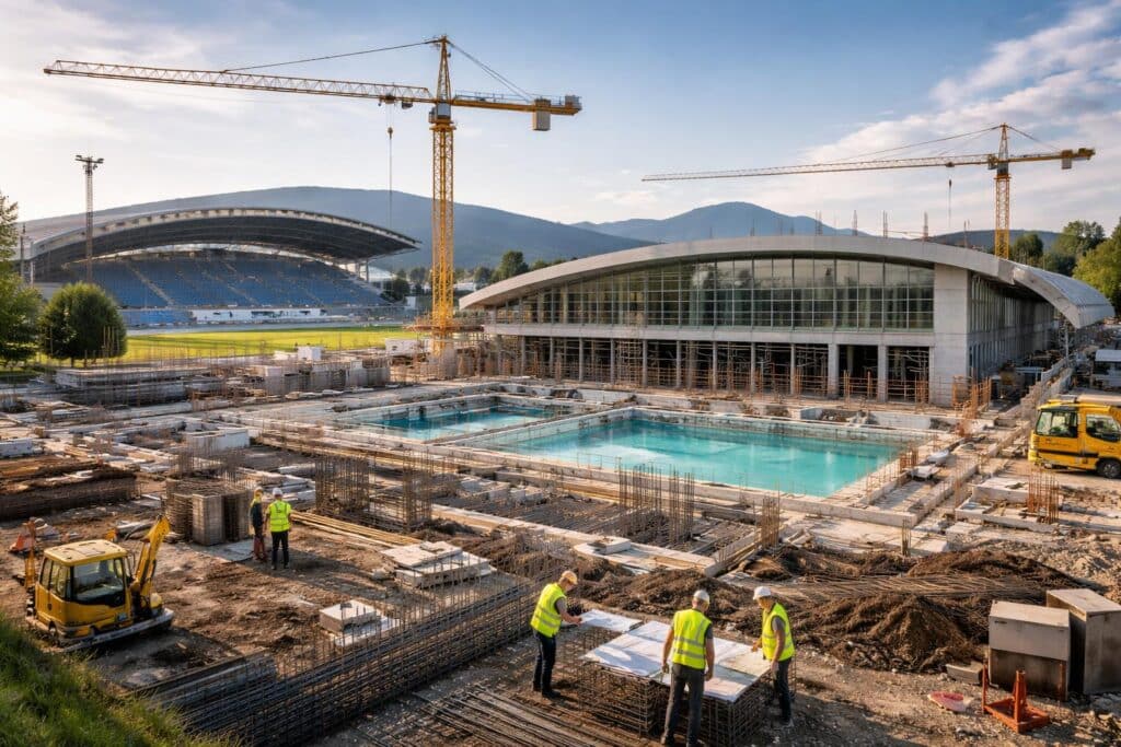 Stadtwerke: Bau von Hallenbad im Zeitplan