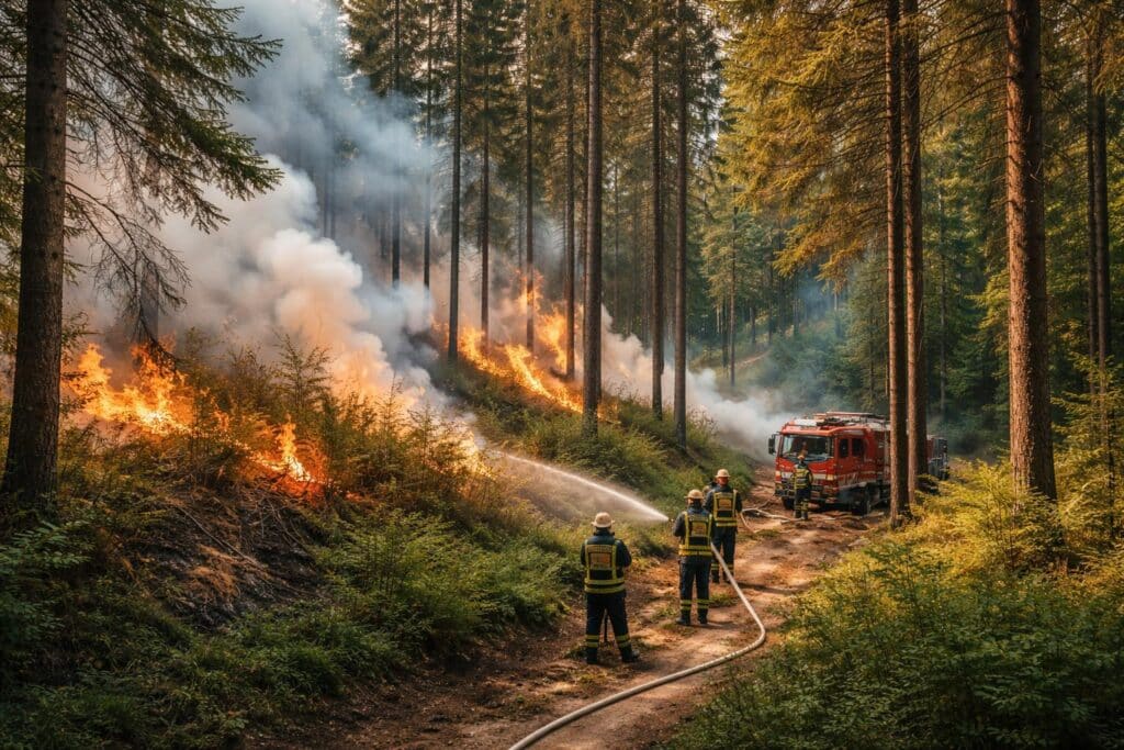 Wald bei Bleiburg in Brand geraten