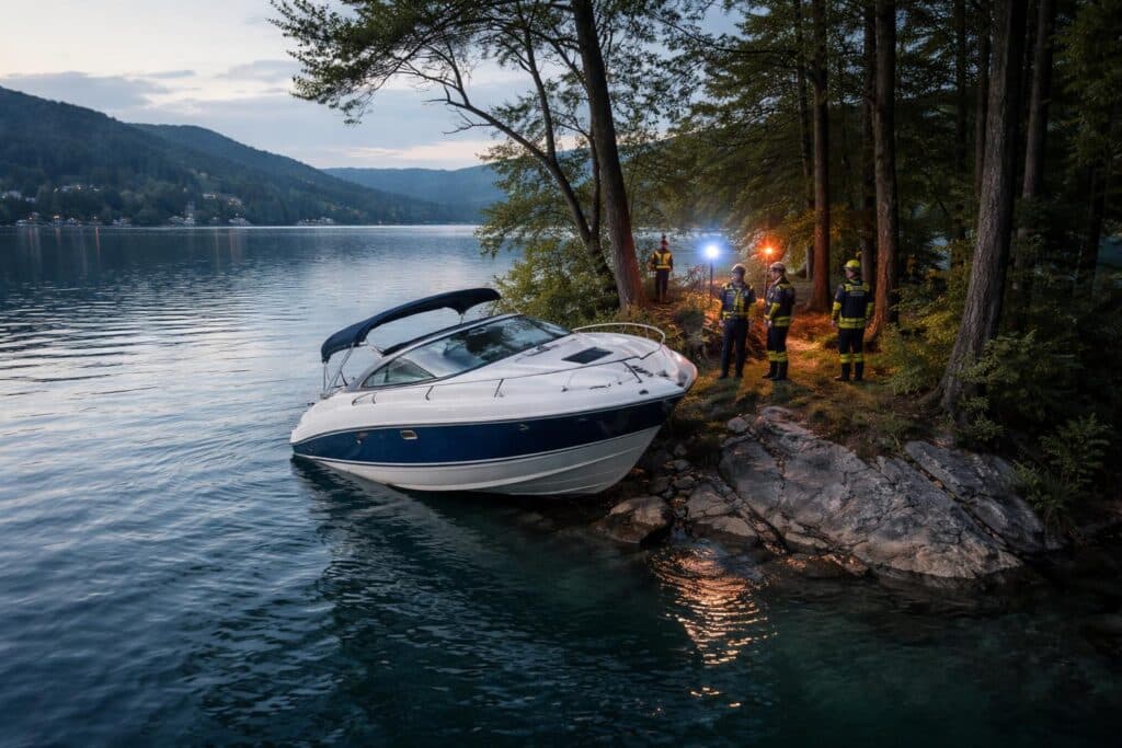 Mit Motorboot auf Insel gestrandet