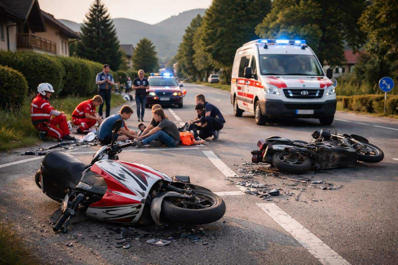 Mopedunfall in Wernberg: Vier Jugendliche verletzt