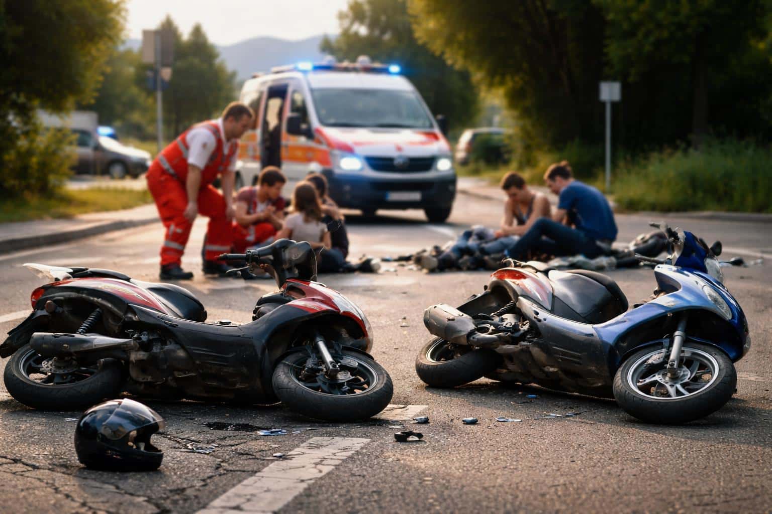 Vier Jugendliche bei Mopedunfall verletzt
