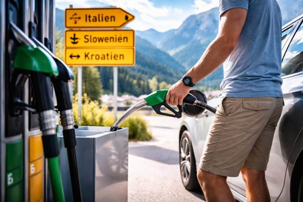 Spritpreise bei den Nachbarn: Soll ich volltanken vor dem Urlaub?