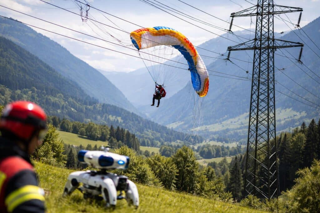 Paragleiter landete in Hochspannungsleitung