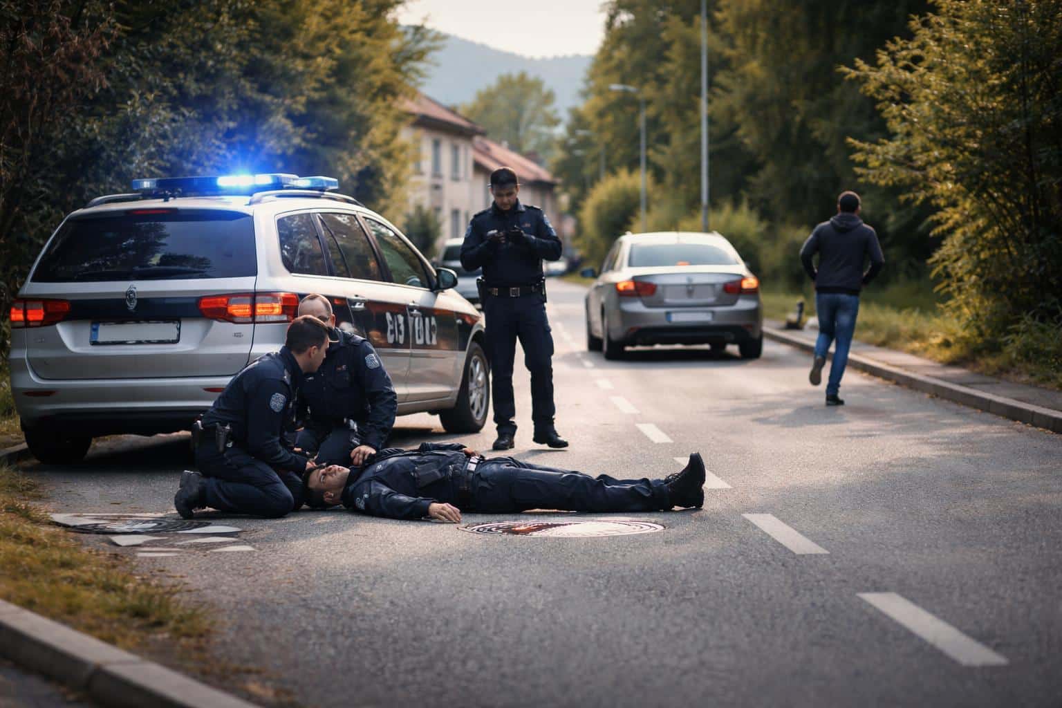 Polizist in Kärnten schwer verletzt, Unfalllenker flüchtet zu Fuß