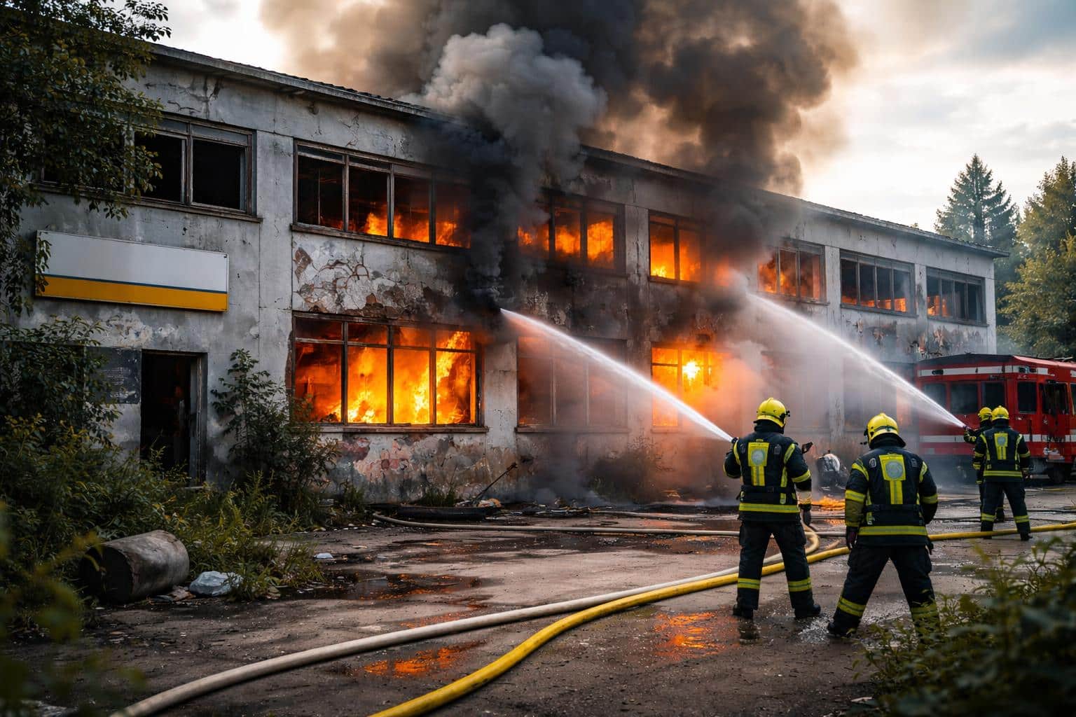 Brand in leerstehendem Betriebsgebäude