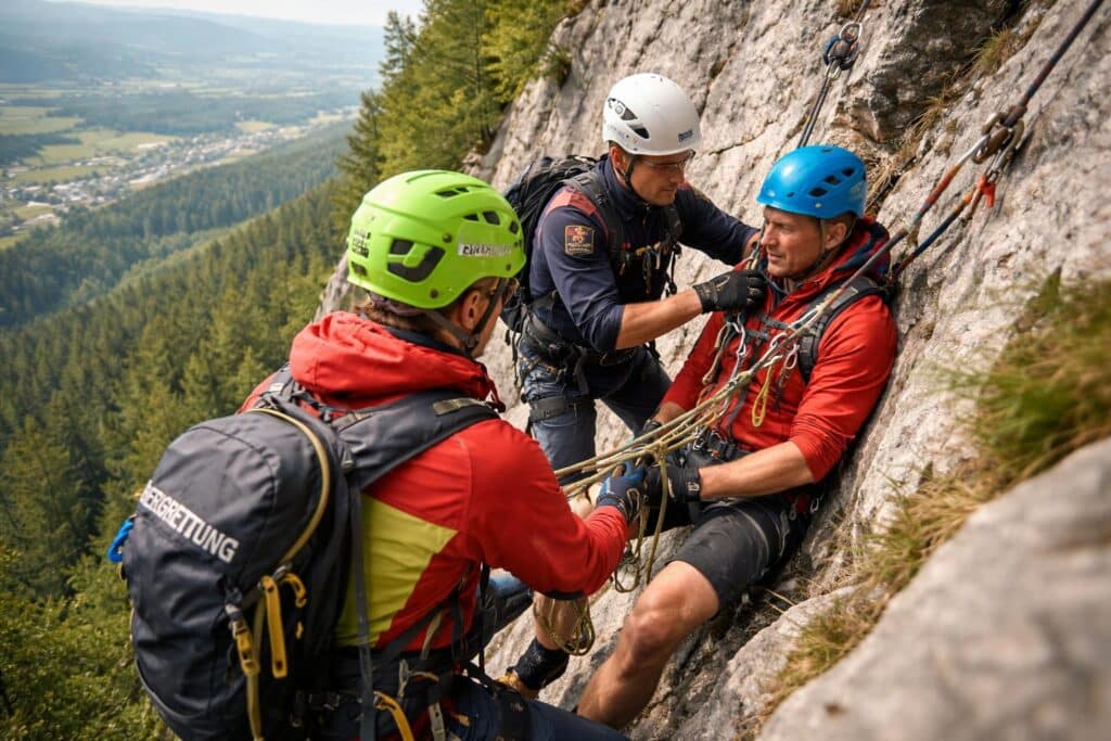Klettersteiggeher nach Sturz am Schlossberg Griffen gerettet