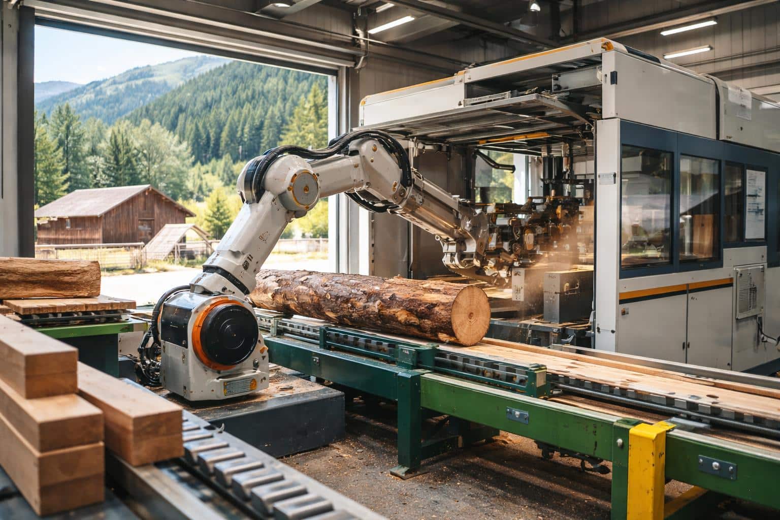 Modernes Kompakt-Sägewerk eröffnet