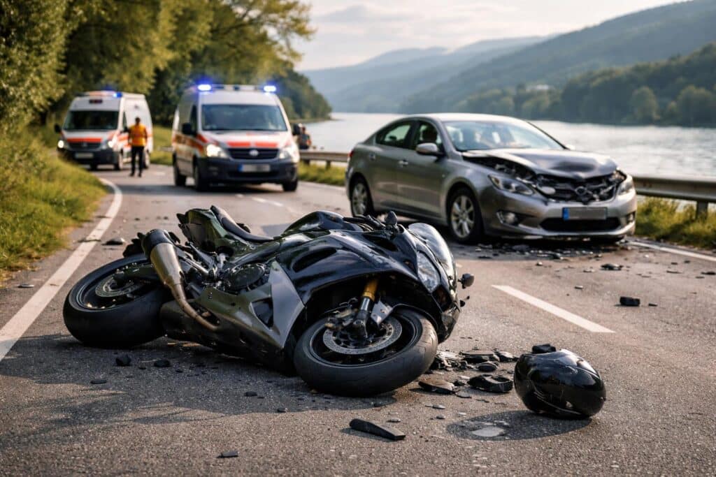 Wheelie missglückt: Motorrad-Fahrer krachte in Auto